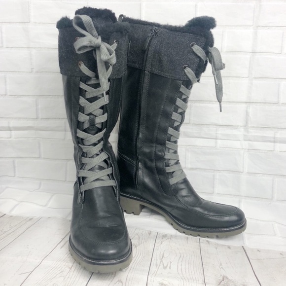 Cole Haan Shoes - Cole Haan H13 D40953 Black Leather Lace Up Boots